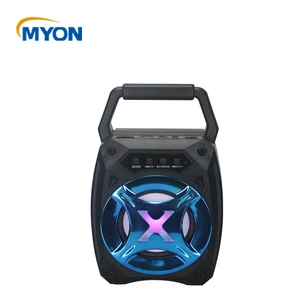 Portable Wooden Bluetooth Speaker LED Light FM Radio