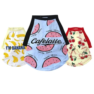 Image of Fruits Banana Print Classic Summer Cotton shirts for dogs dog clothes