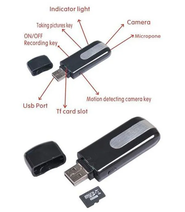 SPY16 GB Hidden Mini USB Flash Drive HD DVR Video Recorder U8 Cam Camera Nanny 