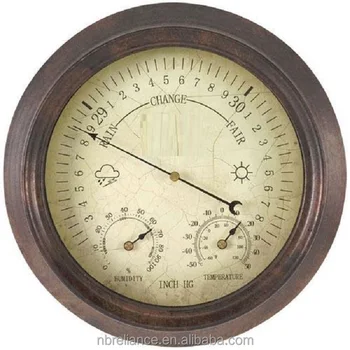 8inch Rustic Style Non Terracotta Outdoor Aneroid Mechanical Garden 8inch Rustic Style Non Terracotta Outdoor Aneroid Mechanical Garden Barometer Clock With Thermometer Hygrometer Weather Station