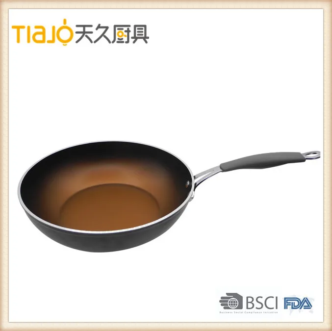 2017 new brand product forged aluminum wok with black and golden colorful non stick coating