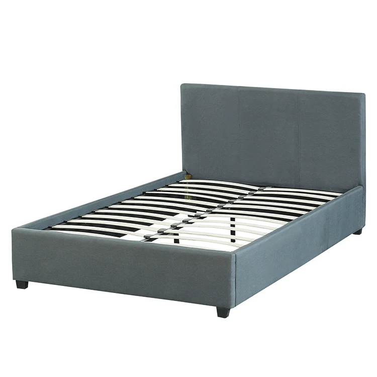 Free Sample Width Grey Low Double Bed Frame With Storage Drawers