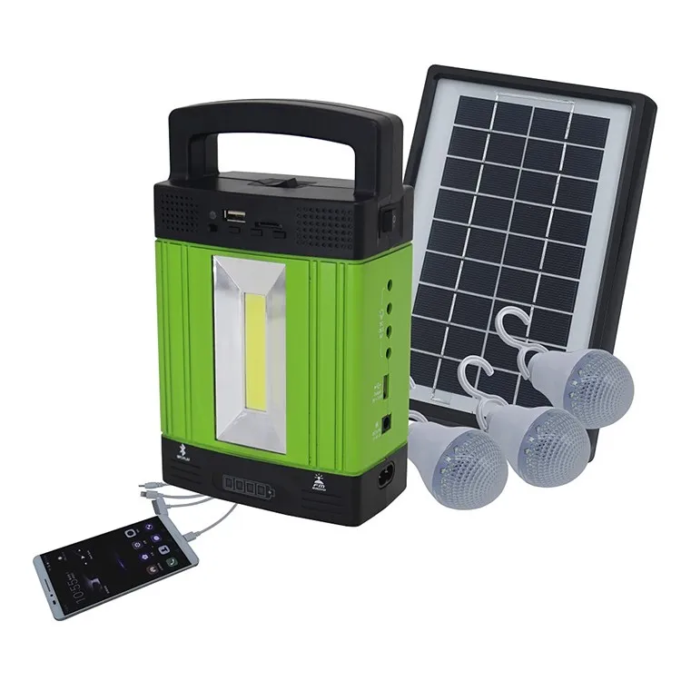 Mini Led Solar Light Kit System 3w Solar Panel Battery Box With Fm