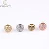 Newest charm brass diamond cz micro pave disco ball beads for women's bracelet necklace making