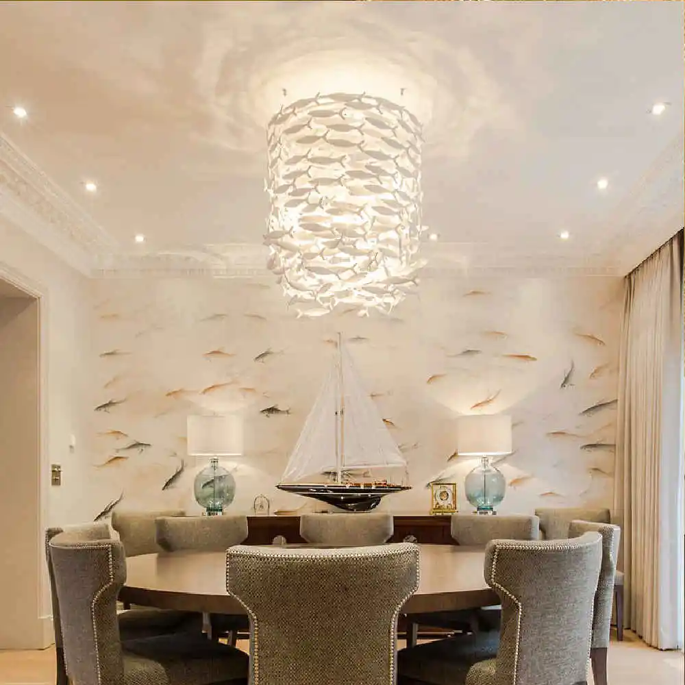 Contemporary special fish pendant light chandelier for home living room