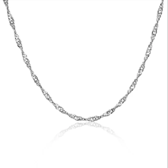 

Wholesale Silver Plated Chain Fashion Small Singapore Chain Water Wave Chain, Gold,rose gold,black and silver