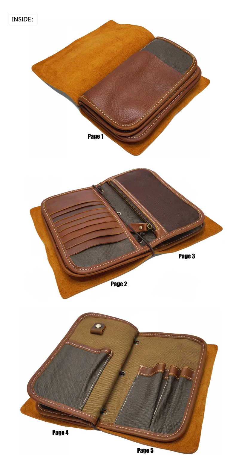 Yd1050 Multiple Men Bifold Card Holder Full Grain Genuine Leather
