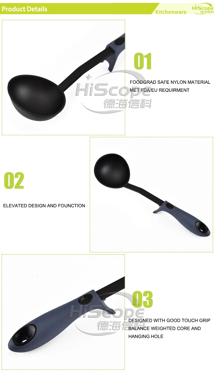 hot selling 6 pieces  nylon plastic  kitchen utensils set  for non-stick cookware