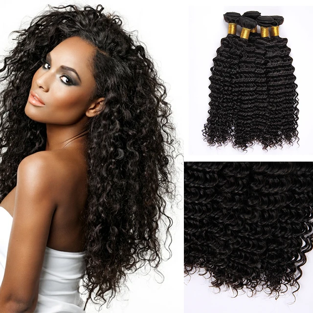 Bohemian Wet And Wavy Indian Remy Hair Weave Deep Curl Indian