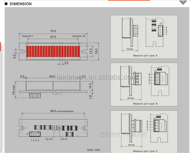 Taidacent 20 Segment Led Bar-graph Analog Signal Led Display Column Led ...
