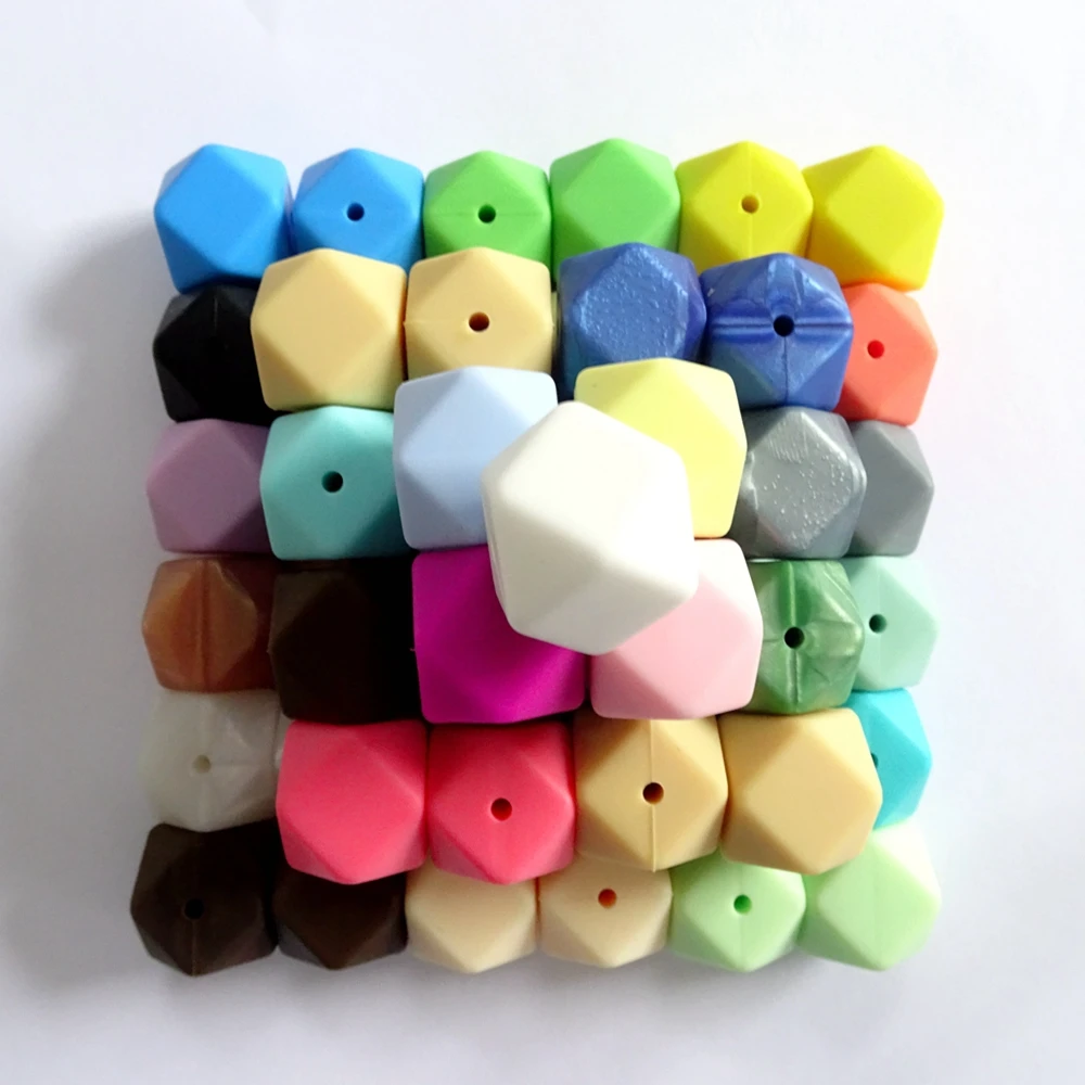 

Silicone Chew Teething beads BPA free silicone teether beads/teething beads, 30 colors or customized