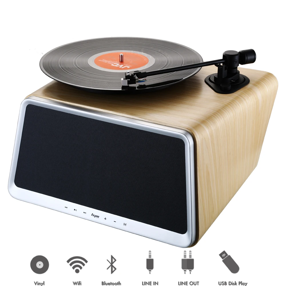 

Superior Vinyl Record Player with 80Watt HiFi Full Range Speakers Smart 5-in-1 Stereo Audio Turntable for Vinyl Records Built in