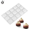 As Seen On Tv 15 Cavities Mini Silicone Round Cake Baking Mold For Mousse