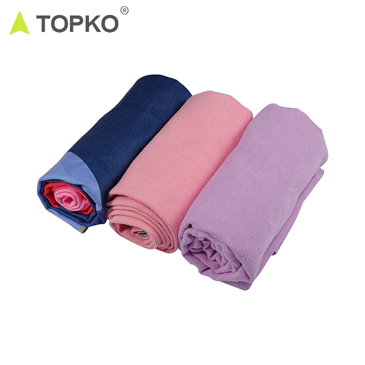 

TOPKO Professional premium quality economical indoor non-slip microfiber extra thick hot yoga mat towel, Customized