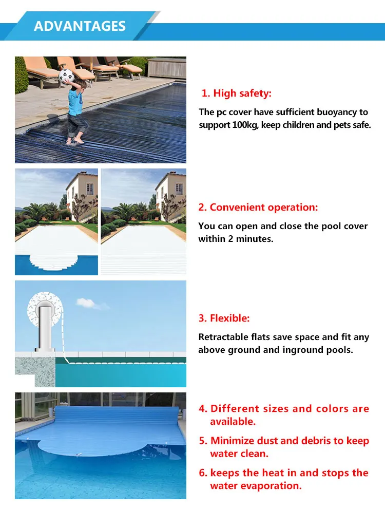 Automated PC slat for automatic pool cover