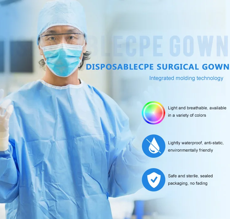 Surgical Gown Non Woven Disposable Sterile Gown SMS Surgical Gown