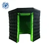 1 doo 3x3x2.5m Black Exterior Oxford Inflatable Octagon Photo Booth Enclosure With Color-Changinig Lighting