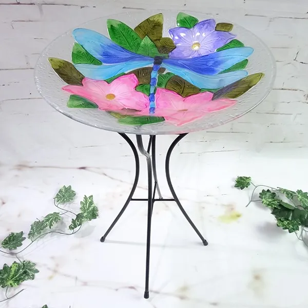 Floral Glass Flower Bird Bath Buy Glass Bird Bath,Flower Bird Bath