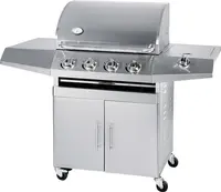 

2019 New design guangdong cheap price outdoor kitchen Stainless Steel 4 burners professional charcoal bbq gas grill