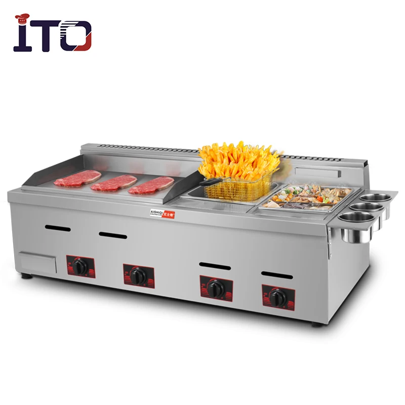 Ci760 Commercial Gas Griddle With Fryer For Restaurant Buy Gas