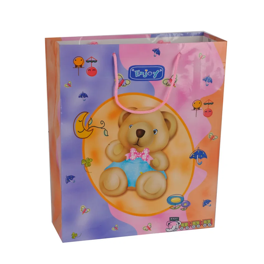 Top Quality Reusable Printing Folding Baby Shower Gift Paper Bag For Kid