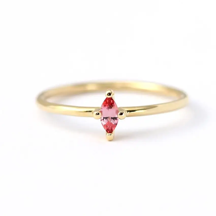 

925 Sterling silver Unique jewelry marquise pink zircon sapphire ring