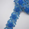 White color flower applique lace 3D floral patch embroidered guipure lace trim on sale