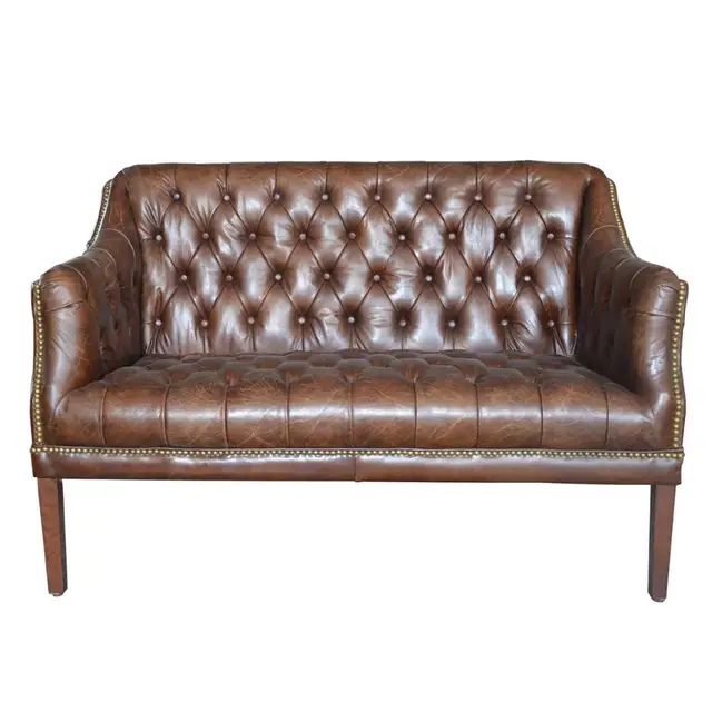 Antique Tan Leather Chesterfield Sofa Chair With Rivets Tan Leather Chesterfield Sofa Chair