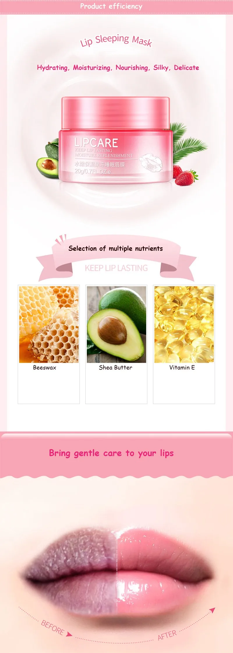 Bioaqua Natural Plant Lip Mask Vitamin Mild Exfoliating Scrub Lips