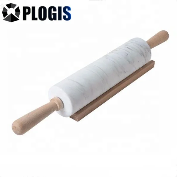 
Marble stone rolling pin with stainless steel handle 