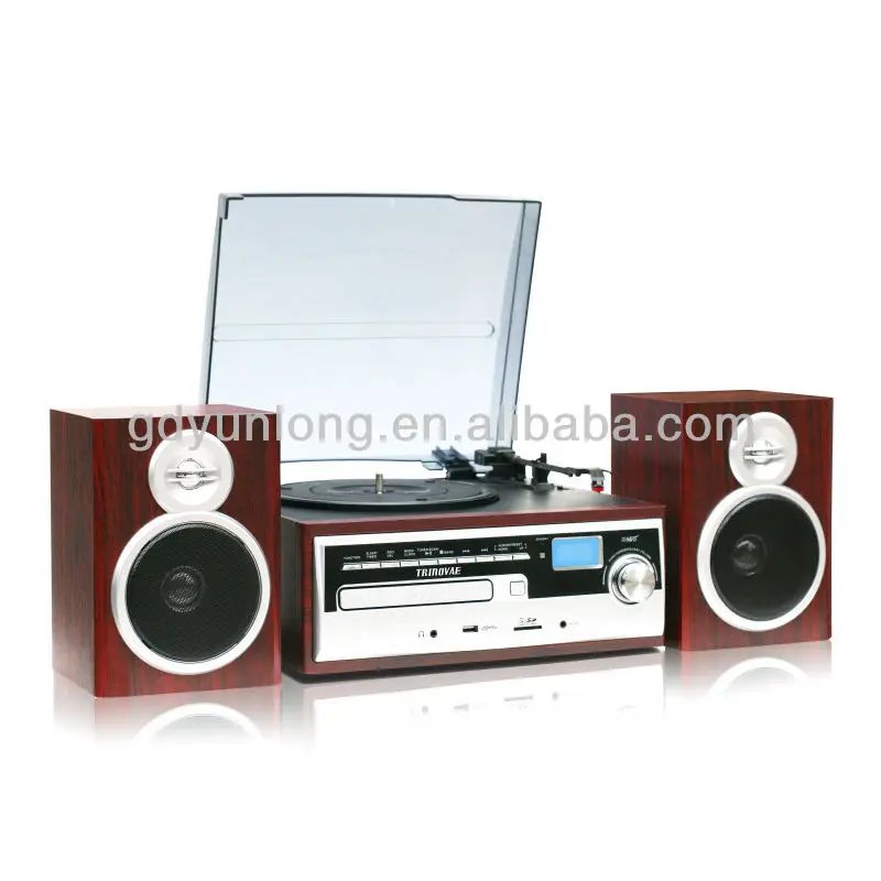 2014 HOT SELLING CHEAP HIGH QUALITY 3 SPEED TURNTABLE RECORD PLAYER WITH CD RECORD & CASSETTE & RADIO PLAYER FUNCTION