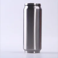 

12 oz Stainless Steel Cola Can with Flip-up Straw Coffee Water Tumbler Soda Bottle with Lid Travel Mugs Tumbler Cups