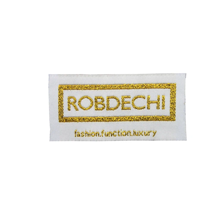 

Custom Personalized Quality Gold Thread Clothing Woven Labels, N/a