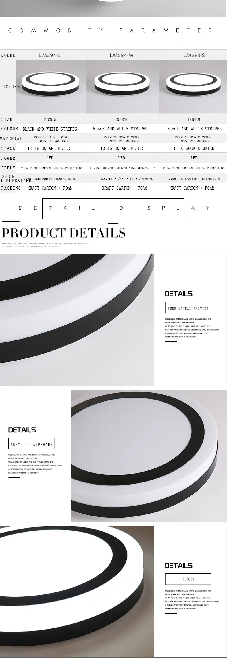 European design Dimmable lighting 30w High quality Round led ceiling light