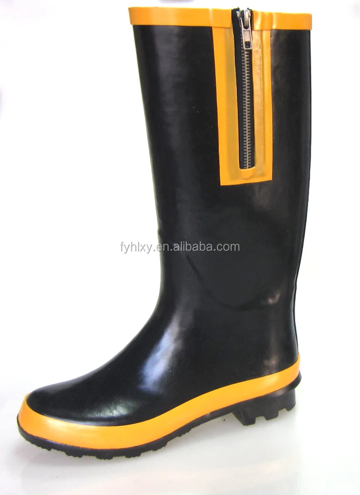 Sexy Red Double Buckle Design Wellies Women Horse Riding Sex Rubber