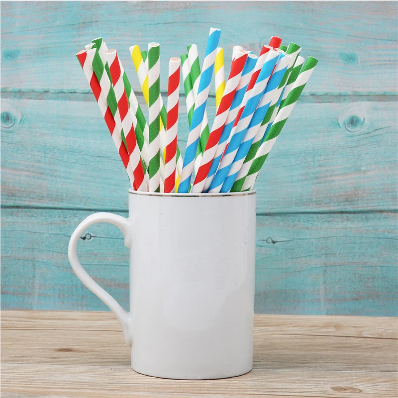 Flexible Disposable Biodegradable Kraft Recycled Paper Drinking Wheat