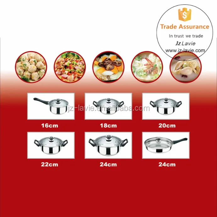 
Hot Sale Promotion Gift HAPPY BARON 12pcs Stainless Steel Cookware Set 