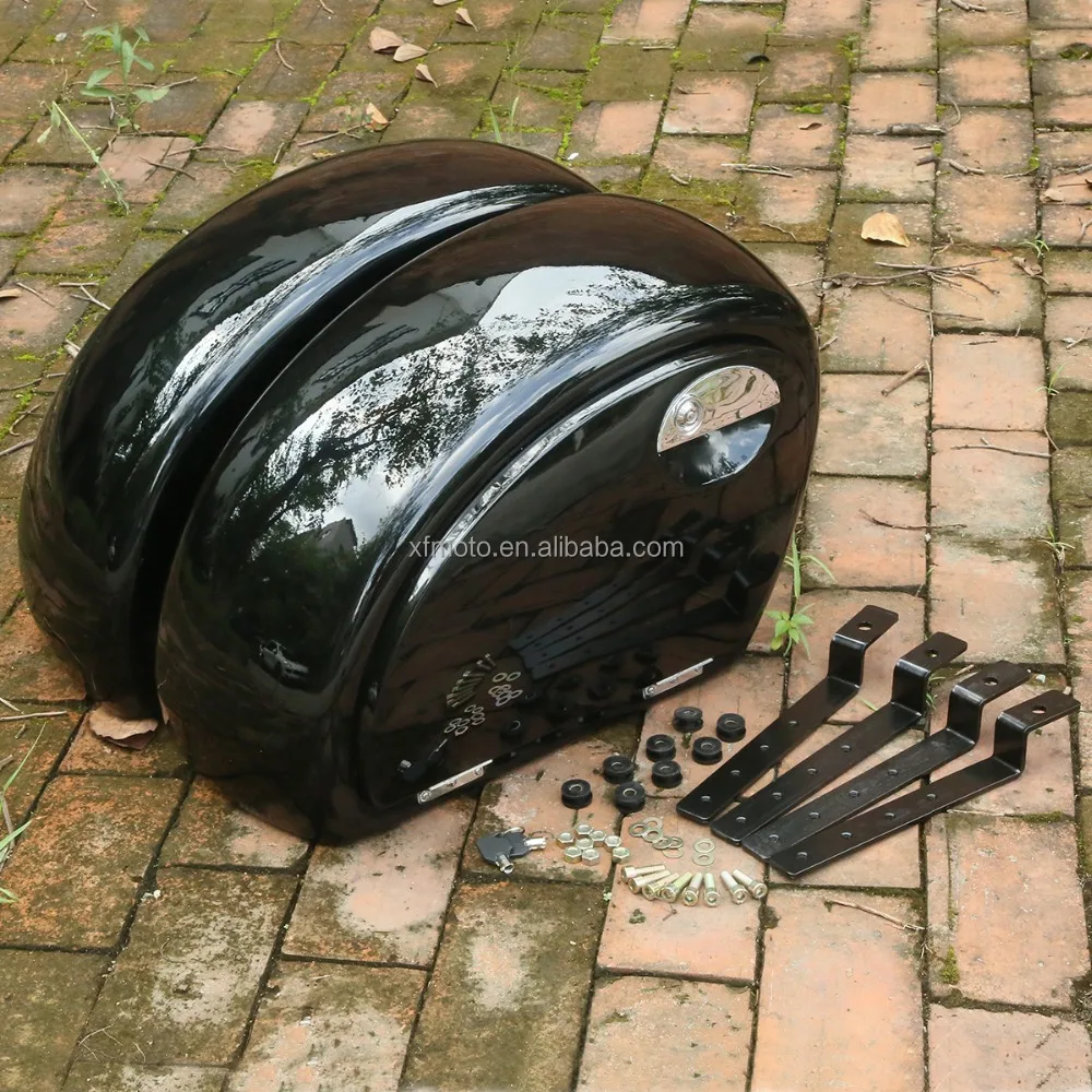 Black Large Hard Saddlebags Saddle bag For Motorcycle Kawasaki Vulcan 1500 1700