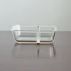 High quality rectangle glass bowl with divider for storage