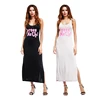 Cheap casual dress designs long tank top high split hollow out back lady dress