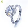 New arrival 1 carat solitaire 925 sterling silver diamond ring