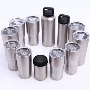 Image of Stainless Steel Tumbler with Splash Proof Sliding Lid - Premium Quality Double Wall Vacuum Insulated Travel Coffee Mug