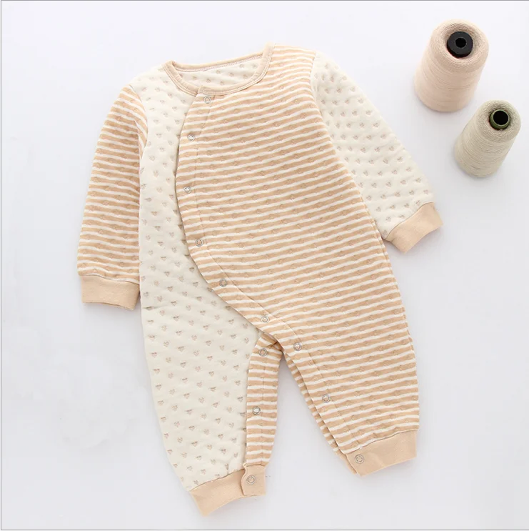 
high quality organic cotton baby girl thermal romper long sleeve romper winter  (60745704951)