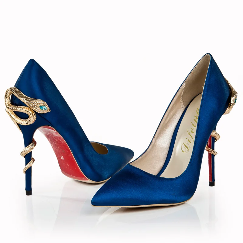 navy blue red bottom heels