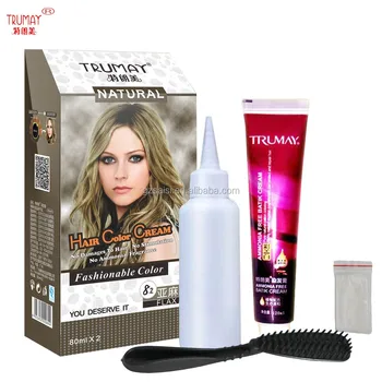 Permanent Natural Hair Color Cream Flax Hair Dye Low Ammonia Hair