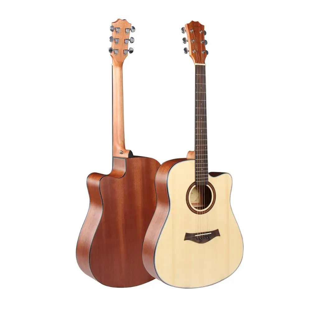 

Guitar spruce and sapele 41 inch high quality acoustic guitar HEBIKUO E41-YS, Wood color