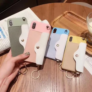 unique lanyard flip phone case crossbody anti shock cell phone case with necklace for iphone7G/8G X/XS