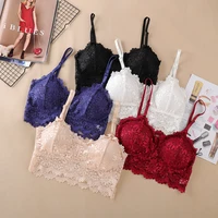 

Women Fitness Underwear Floral Lace Bralette Crop Top Women Sexy Bra Lace Bralette Sexy Lingerie Wireless Padded Seamless Bra