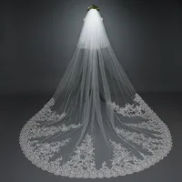 

TS17101 2019 new design tulle long veils wedding cathedral long lace veil