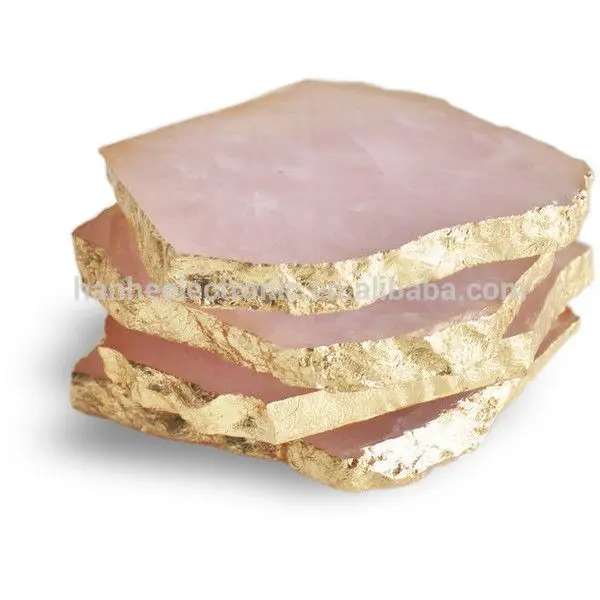 

Chinese factory wholesale agate slices white gold thin, Natural rose color
